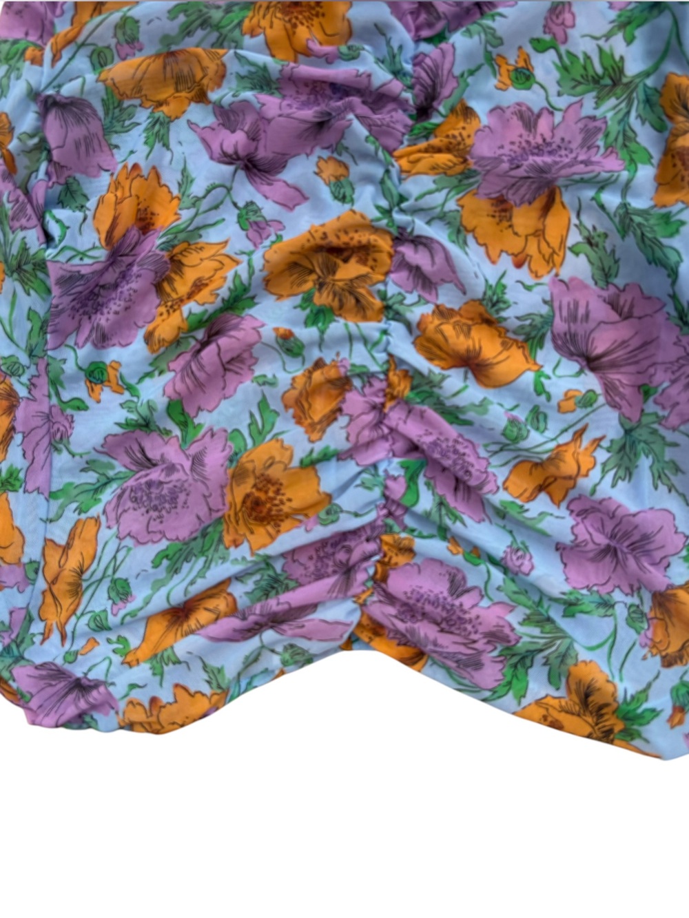 NWOT Veronica Beard Myrna Ruched Floral-Print Tulle Top Size 10 - Picture 10 of 14